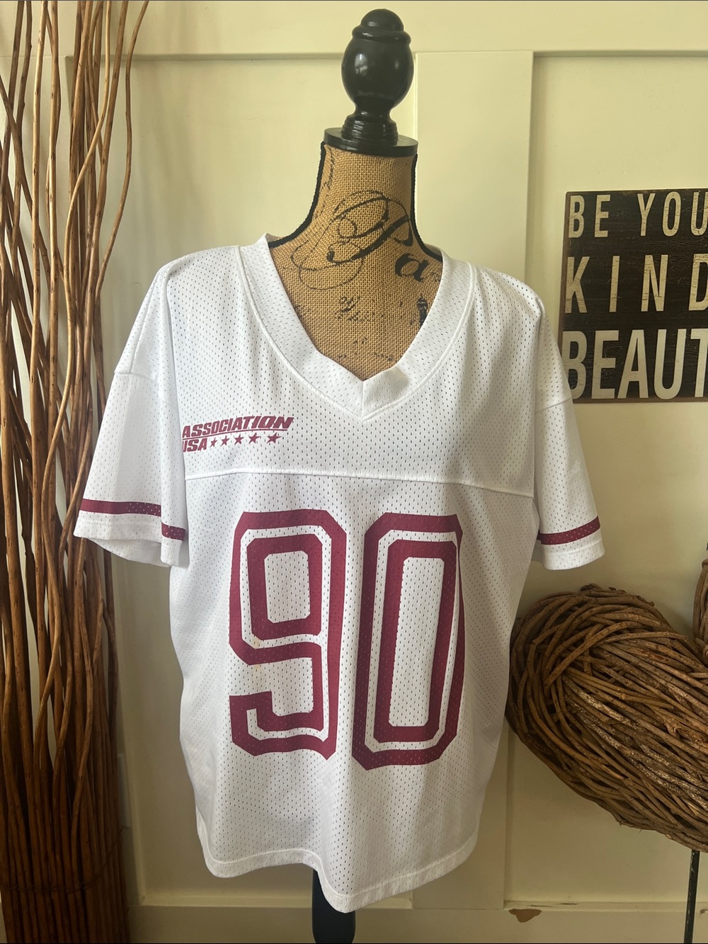 wild fable White Mesh Jersey with Maroon 90 Graphic